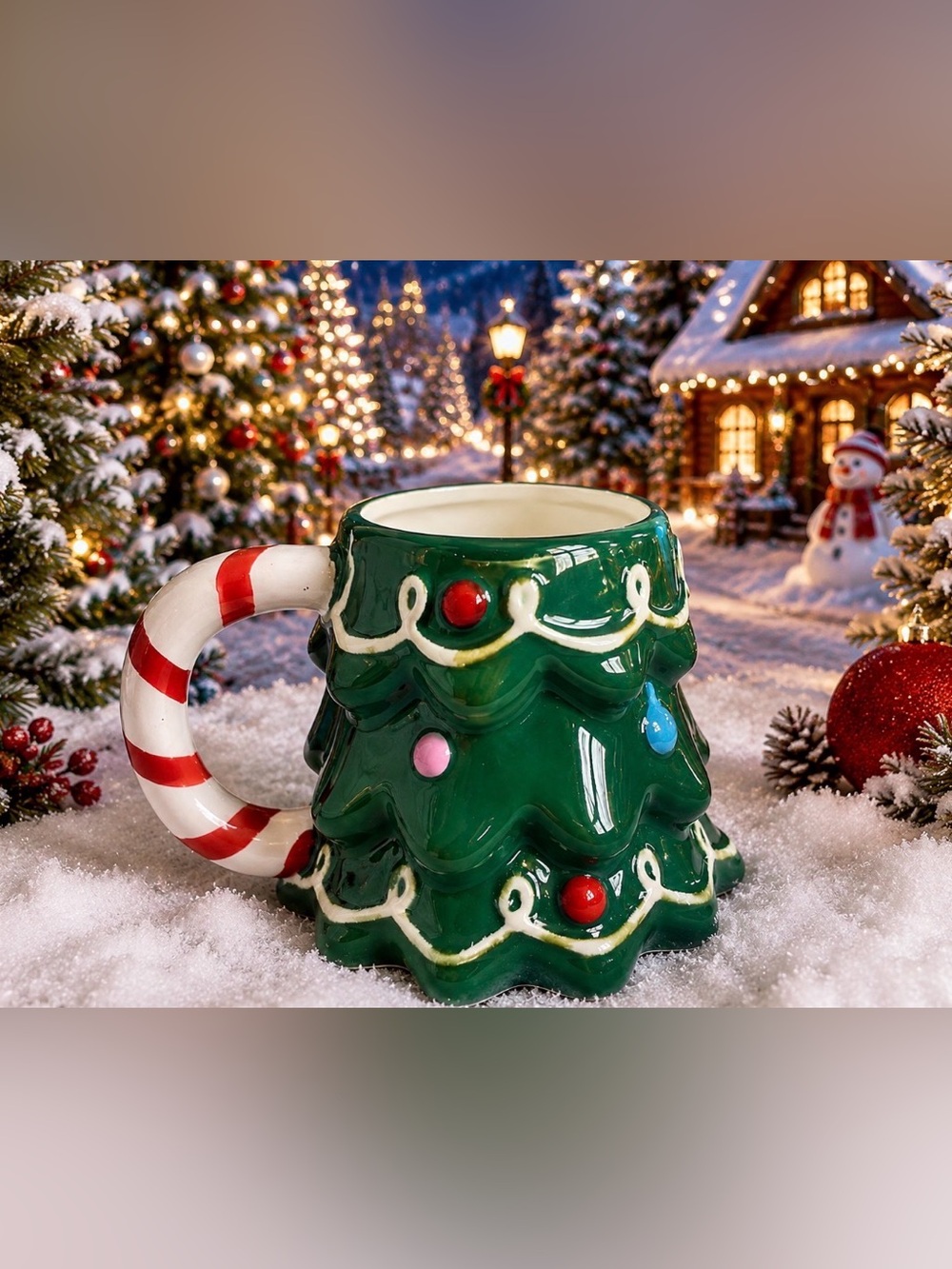 Wondershop Target Christmas Tree Mug 15oz Candy Cane Handle New